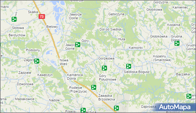 mapa Gorzejowa, Gorzejowa na mapie Targeo