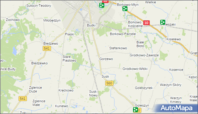 mapa Gorzewo gmina Sierpc, Gorzewo gmina Sierpc na mapie Targeo