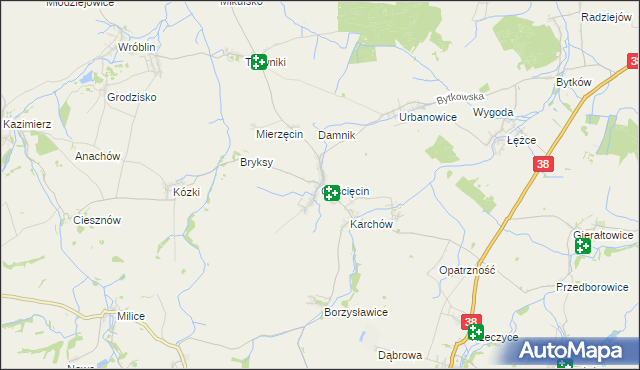 mapa Gościęcin, Gościęcin na mapie Targeo