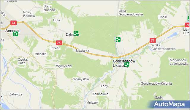 mapa Gościeradów-Folwark, Gościeradów-Folwark na mapie Targeo