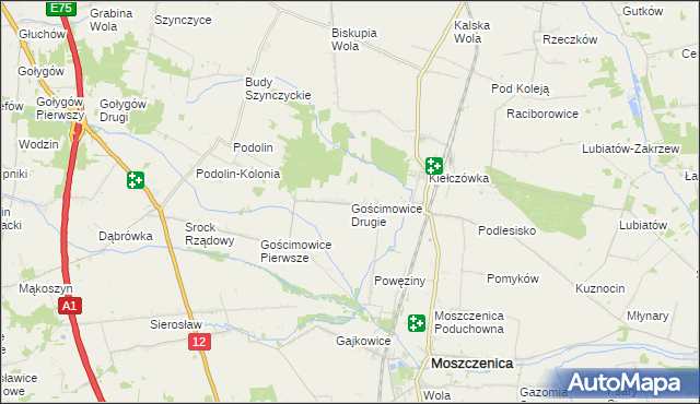 mapa Gościmowice Drugie, Gościmowice Drugie na mapie Targeo