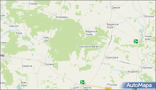 mapa Gościszka-Baraki, Gościszka-Baraki na mapie Targeo