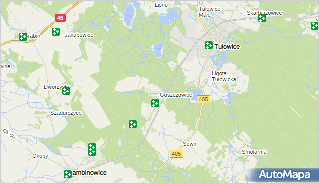 mapa Goszczowice, Goszczowice na mapie Targeo