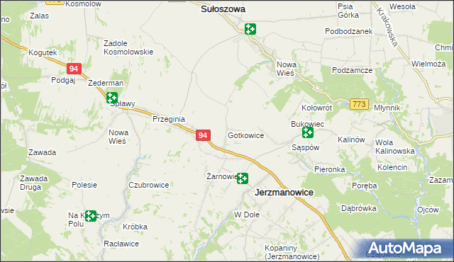mapa Gotkowice, Gotkowice na mapie Targeo