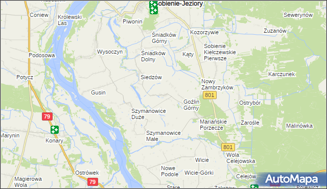 mapa Goźlin Mały, Goźlin Mały na mapie Targeo