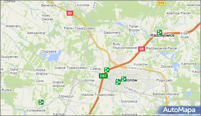 mapa Grabce Józefpolskie, Grabce Józefpolskie na mapie Targeo