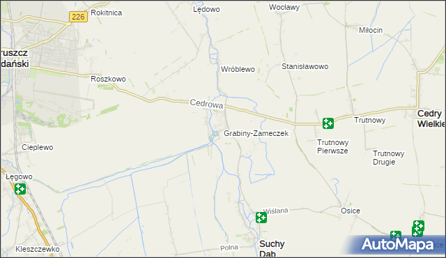 mapa Grabiny-Zameczek, Grabiny-Zameczek na mapie Targeo