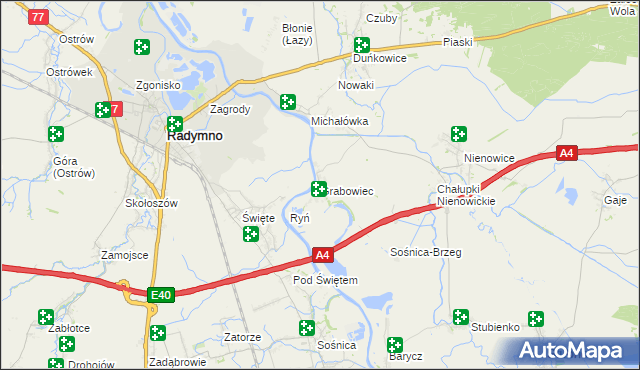 mapa Grabowiec gmina Radymno, Grabowiec gmina Radymno na mapie Targeo