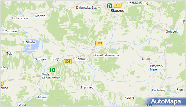 mapa Grala-Dąbrowizna, Grala-Dąbrowizna na mapie Targeo