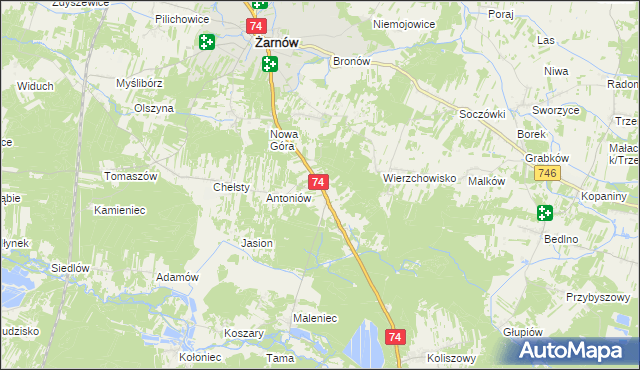 mapa Grębenice, Grębenice na mapie Targeo