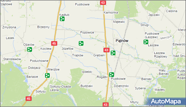 mapa Grębień, Grębień na mapie Targeo