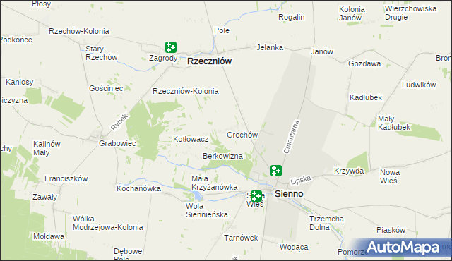 mapa Grechów, Grechów na mapie Targeo