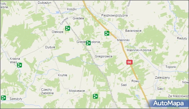 mapa Gregorowce, Gregorowce na mapie Targeo