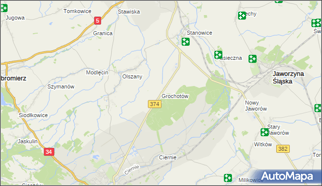 mapa Grochotów, Grochotów na mapie Targeo