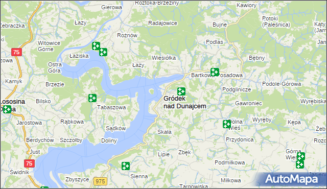 mapa Gródek nad Dunajcem, Gródek nad Dunajcem na mapie Targeo