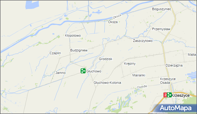 mapa Grodzisk gmina Słońsk, Grodzisk gmina Słońsk na mapie Targeo