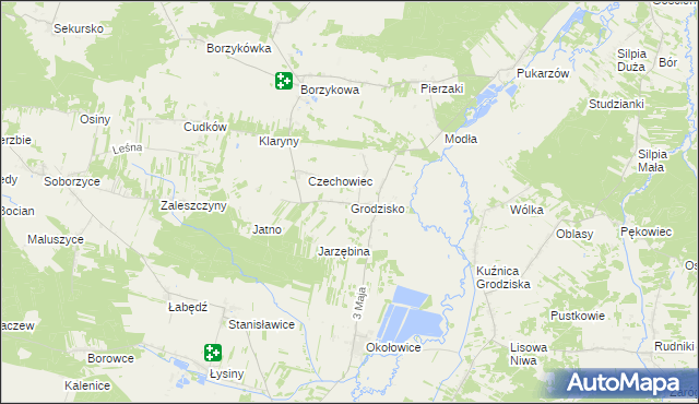 mapa Grodzisko gmina Żytno, Grodzisko gmina Żytno na mapie Targeo