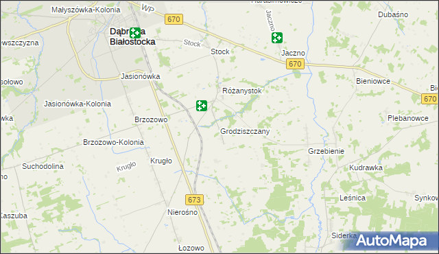 mapa Grodziszczany, Grodziszczany na mapie Targeo