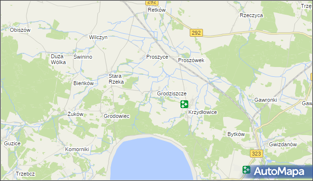 mapa Grodziszcze gmina Grębocice, Grodziszcze gmina Grębocice na mapie Targeo