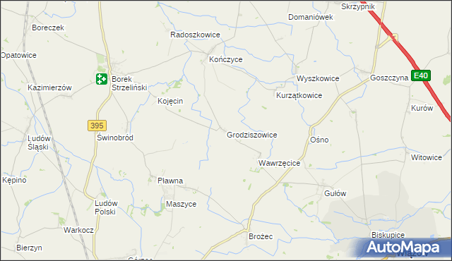 mapa Grodziszowice, Grodziszowice na mapie Targeo