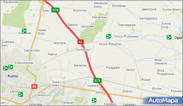 mapa Grotowice gmina Oporów, Grotowice gmina Oporów na mapie Targeo