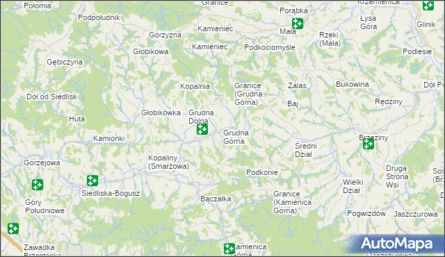 mapa Grudna Górna, Grudna Górna na mapie Targeo