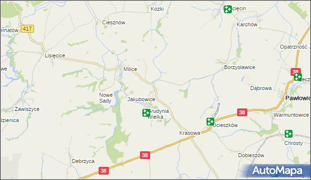 mapa Grudynia Mała, Grudynia Mała na mapie Targeo