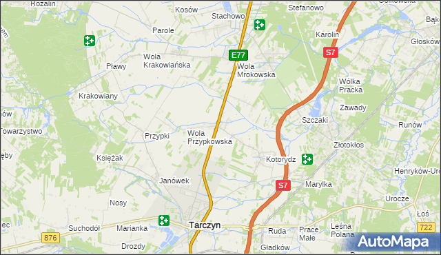 mapa Grzędy gmina Tarczyn, Grzędy gmina Tarczyn na mapie Targeo