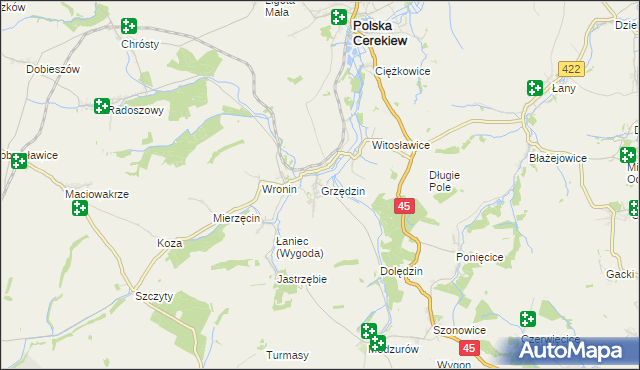 mapa Grzędzin, Grzędzin na mapie Targeo