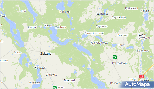 mapa Grzmięca, Grzmięca na mapie Targeo