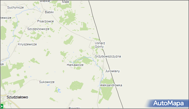 mapa Grzybowszczyzna, Grzybowszczyzna na mapie Targeo