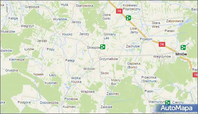 mapa Grzymałków, Grzymałków na mapie Targeo