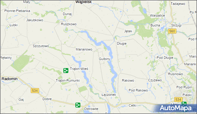 mapa Gulbiny, Gulbiny na mapie Targeo