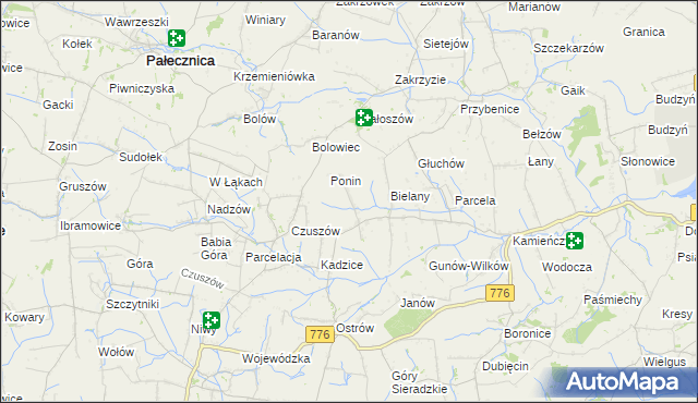 mapa Gunów-Kolonia, Gunów-Kolonia na mapie Targeo