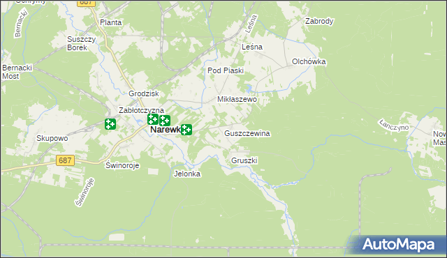 mapa Guszczewina, Guszczewina na mapie Targeo