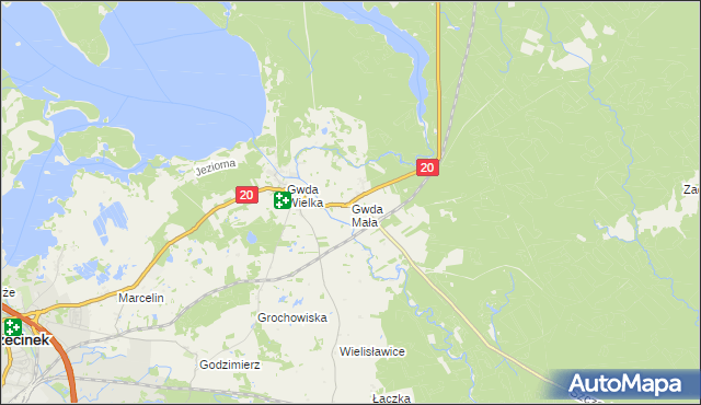 mapa Gwda Mała, Gwda Mała na mapie Targeo