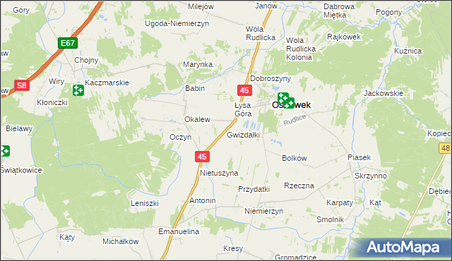 mapa Gwizdałki, Gwizdałki na mapie Targeo