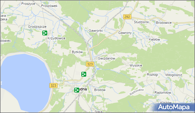 mapa Gwizdanów, Gwizdanów na mapie Targeo