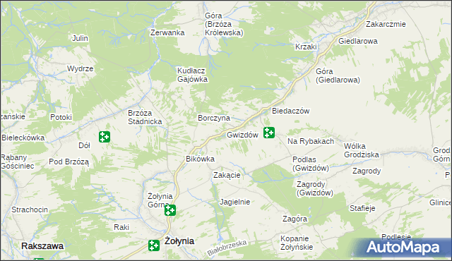 mapa Gwizdów gmina Leżajsk, Gwizdów gmina Leżajsk na mapie Targeo