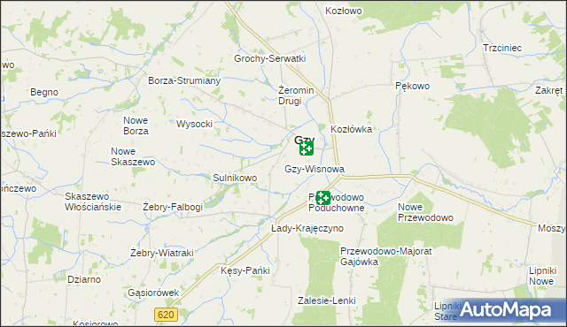 mapa Gzy-Wisnowa, Gzy-Wisnowa na mapie Targeo