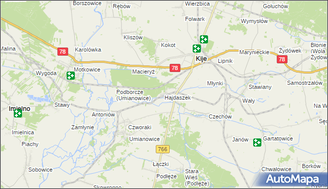 mapa Hajdaszek, Hajdaszek na mapie Targeo