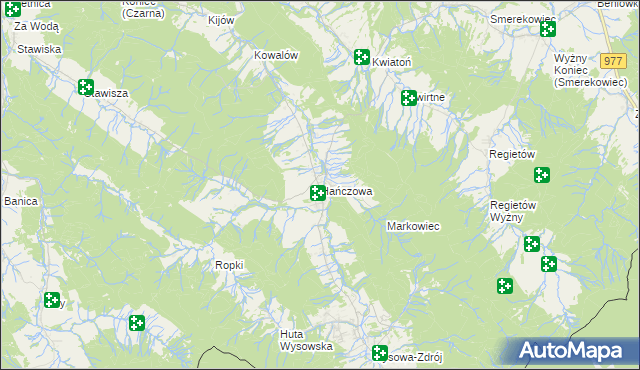 mapa Hańczowa, Hańczowa na mapie Targeo