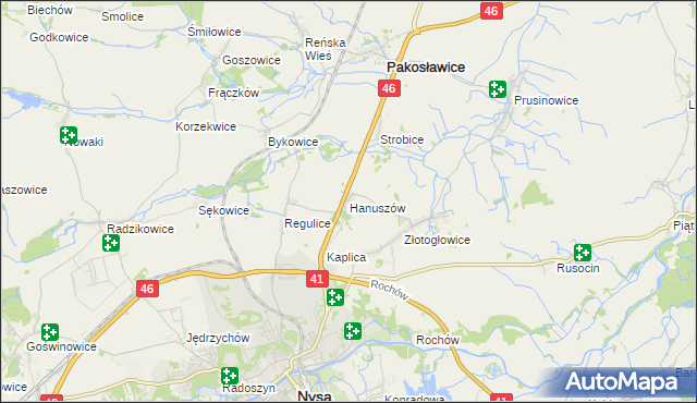 mapa Hanuszów, Hanuszów na mapie Targeo