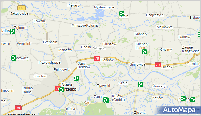 mapa Hebdów, Hebdów na mapie Targeo