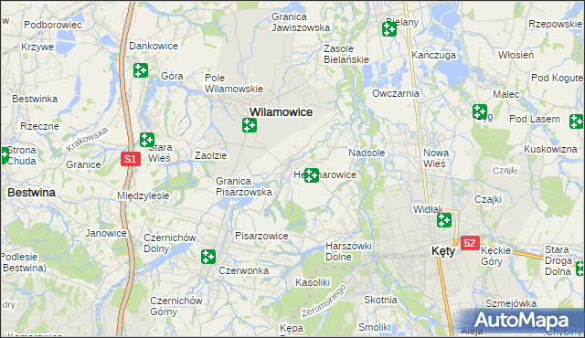 mapa Hecznarowice, Hecznarowice na mapie Targeo