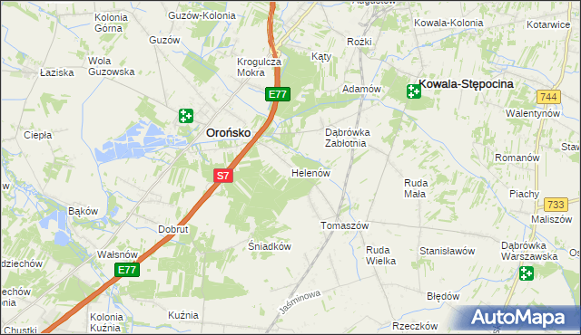 mapa Helenów gmina Orońsko, Helenów gmina Orońsko na mapie Targeo