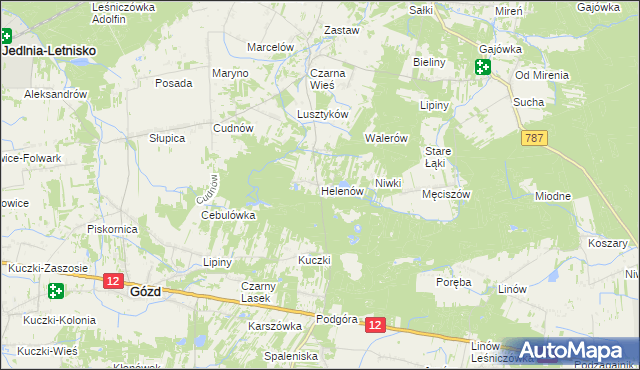 mapa Helenów gmina Pionki, Helenów gmina Pionki na mapie Targeo