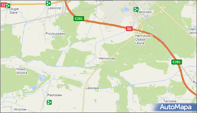 mapa Henrykowo gmina Święciechowa, Henrykowo gmina Święciechowa na mapie Targeo