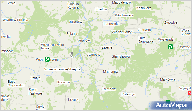 mapa Hipolitów gmina Wodzierady, Hipolitów gmina Wodzierady na mapie Targeo