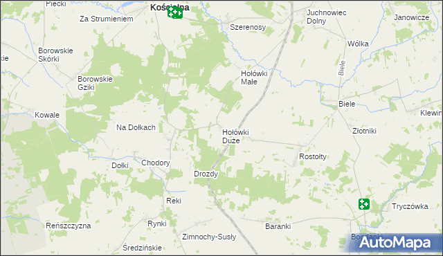 mapa Hołówki Duże, Hołówki Duże na mapie Targeo